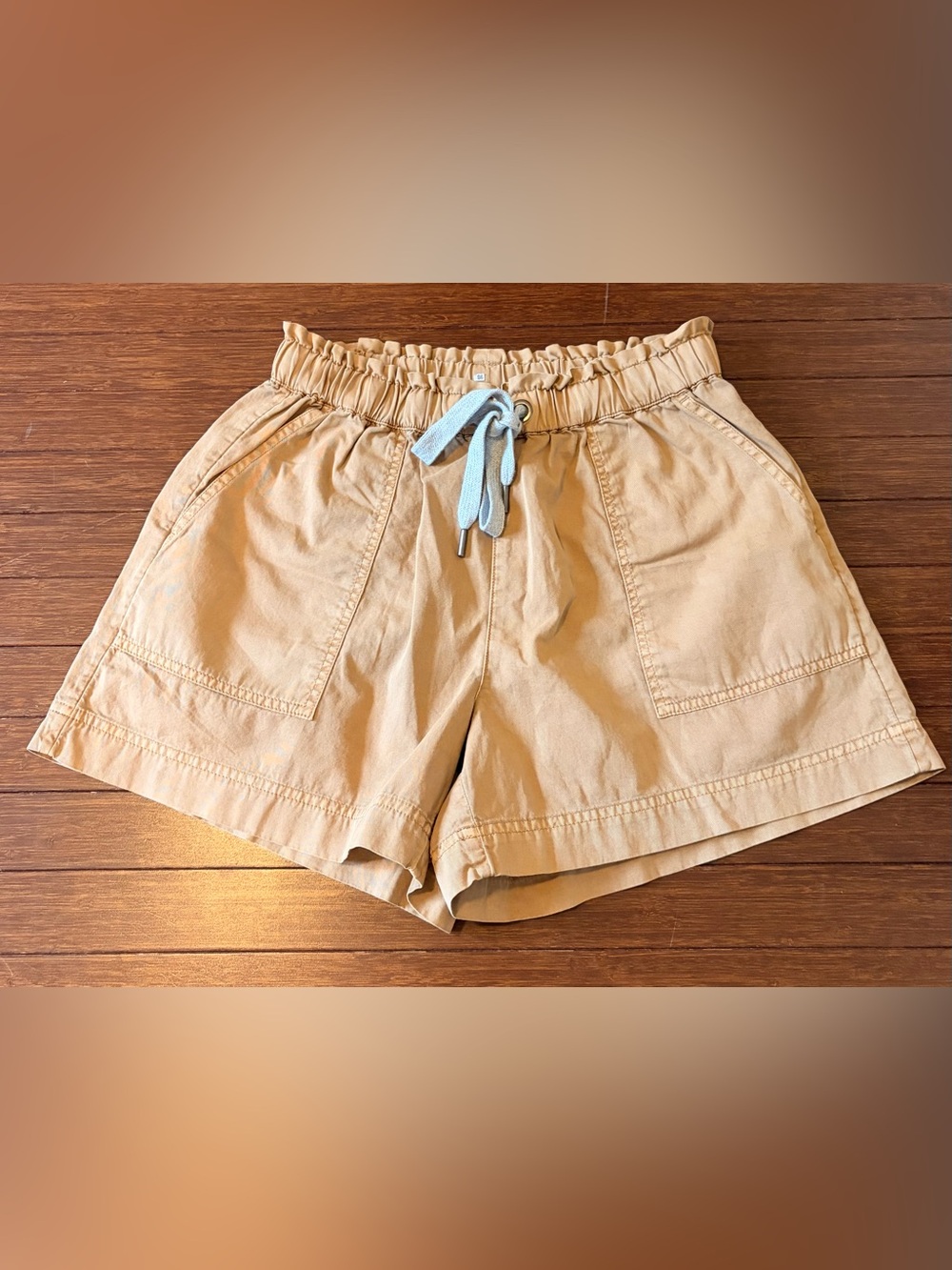 Aerie Khaki Tan Cotton Drawstring Waist Shorts Women's Size Small S NWT